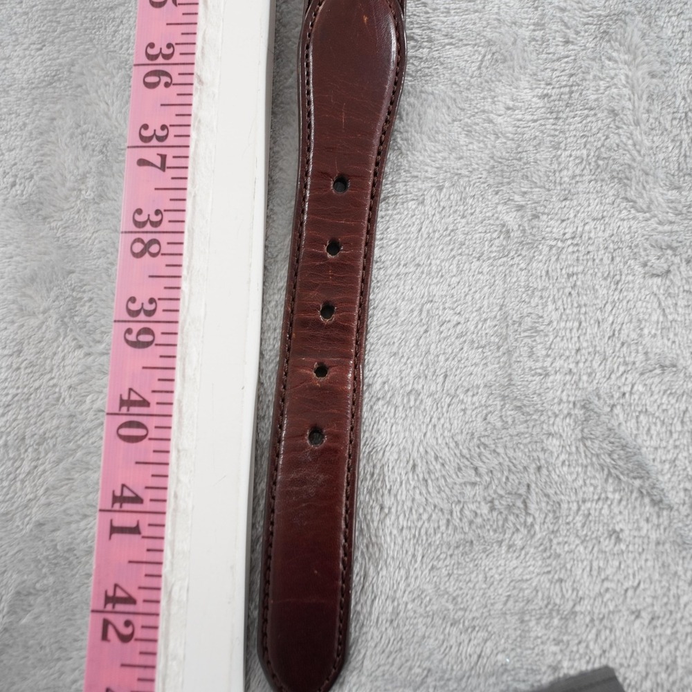 Brighton Leather Belt Mens 40 Brown Woven Gold Buckle Classic Business Casual - Picture 8 of 11